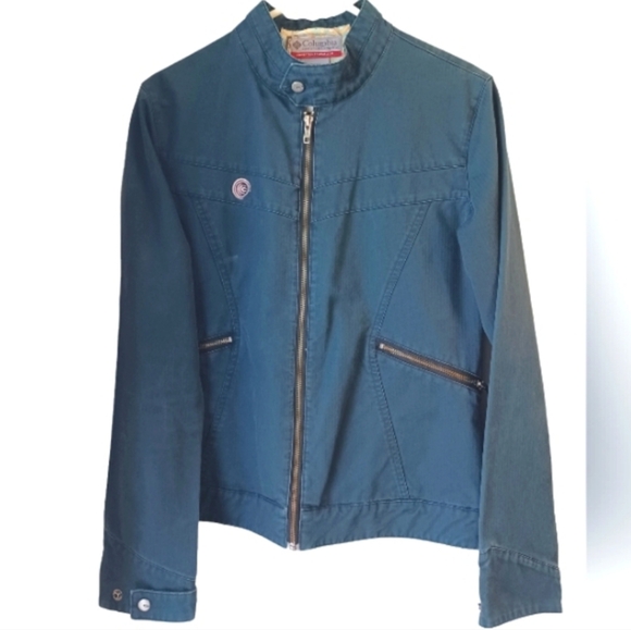 Columbia Convert Board Wear Distressed Denim Bomber Jacket - Picture 2 of 14